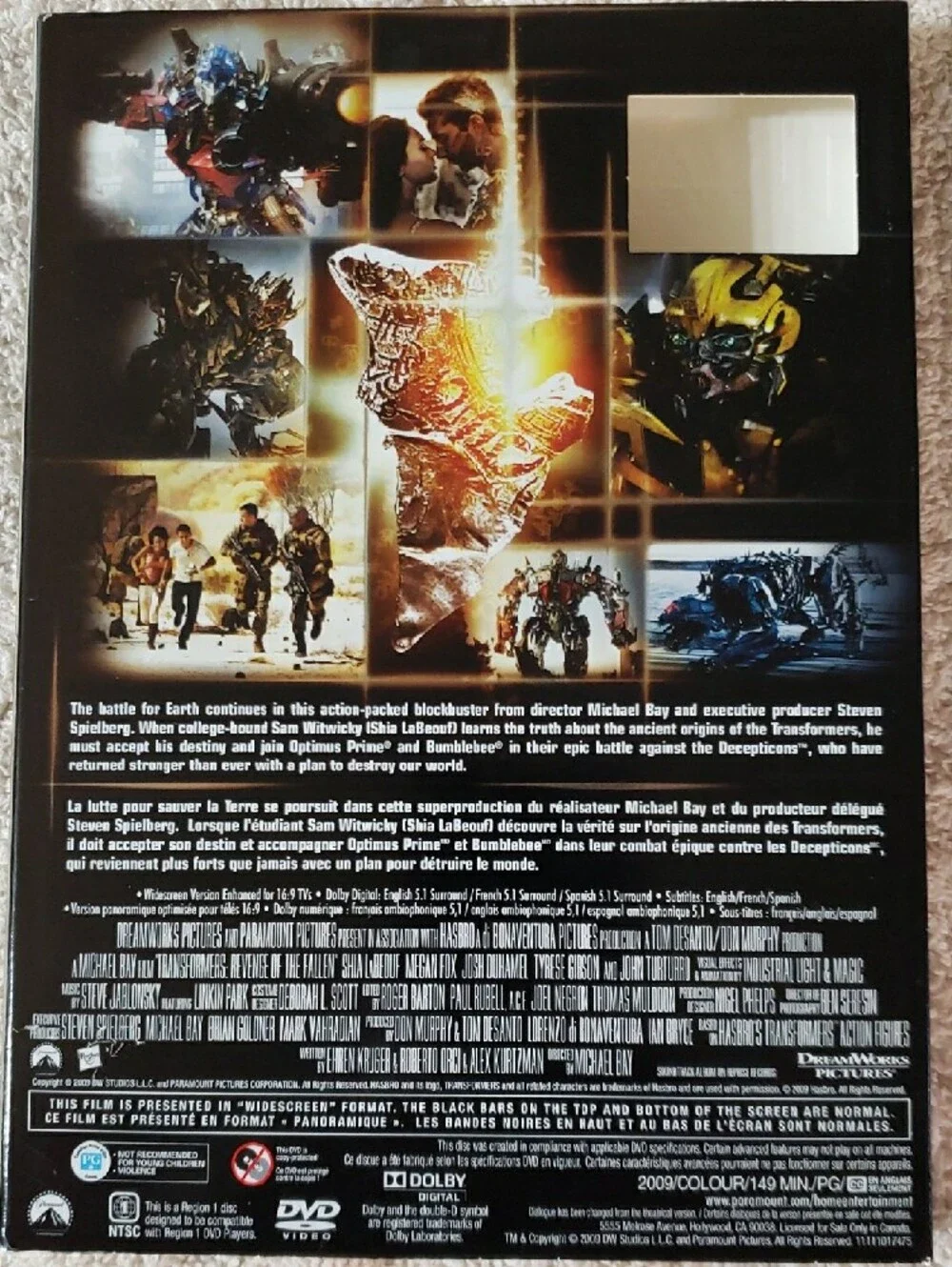 Transformers: Revenge of the Fallen DVD Movie 2009 - Picture 4 of 5
